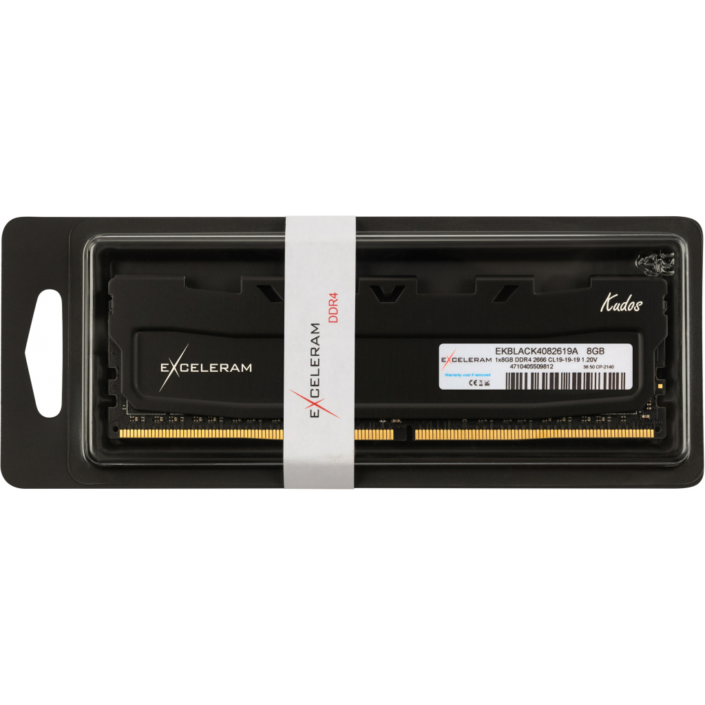 Модуль памяти для компьютера DDR4 8GB 2666 MHz Black Kudos eXceleram (EKBLACK4082619A) - 2 Модуль памяти для компьютера DDR4 8GB 2666 MHz Black Kudos eXceleram (EKBLACK4082619A) - 2