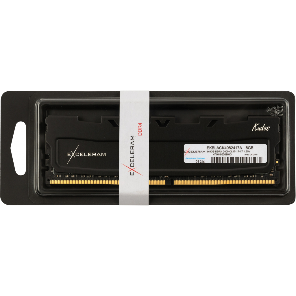 Модуль памяти для компьютера DDR4 8GB 2400 MHz Black Kudos eXceleram (EKBLACK4082417A) - 2 Модуль памяти для компьютера DDR4 8GB 2400 MHz Black Kudos eXceleram (EKBLACK4082417A) - 2