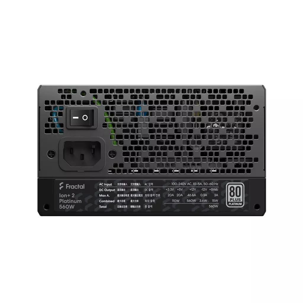 Блок питания Fractal Design 560W Ion + 2 Platinum (FD-P-IA2P-560-EU) - 6 Блок питания Fractal Design 560W Ion + 2 Platinum (FD-P-IA2P-560-EU) - 6