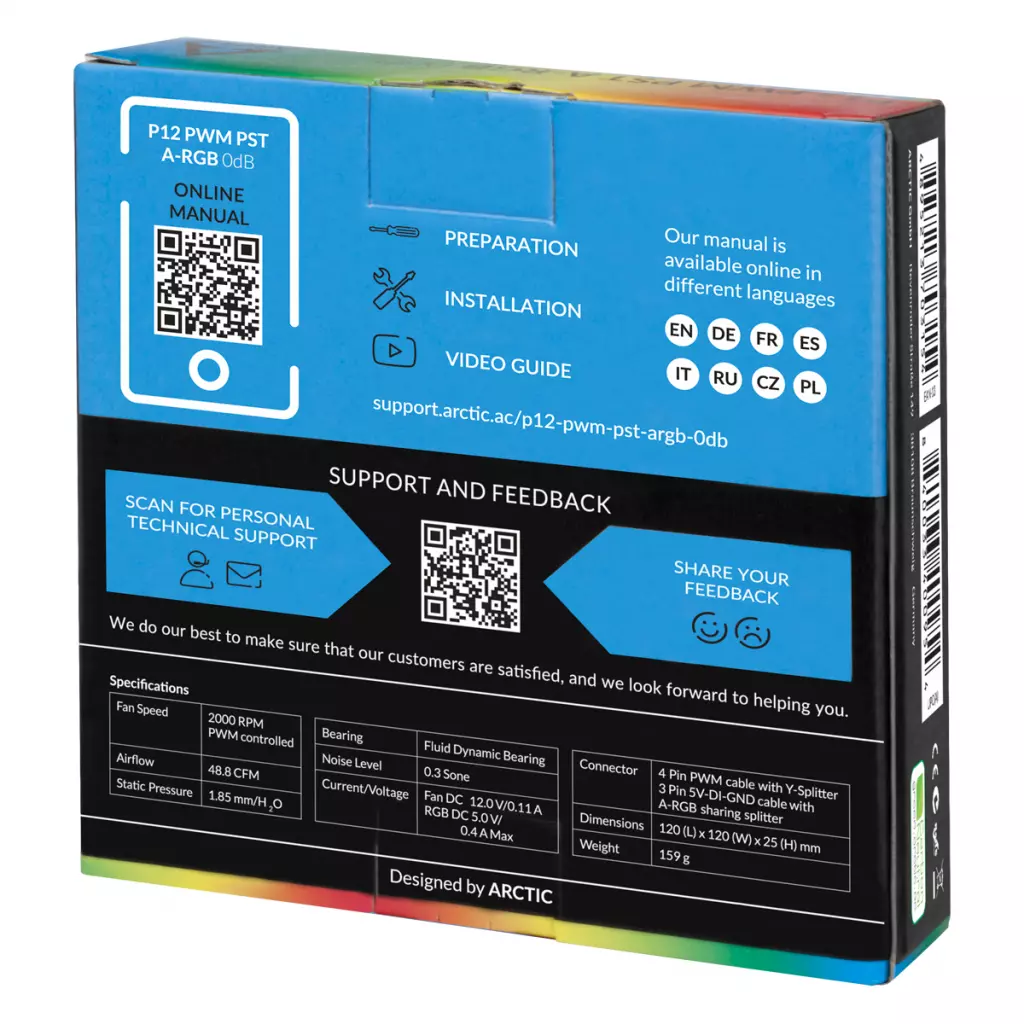Кулер для корпуса Arctic P12 PWM PST A-RGB (ACFAN00231A) - 4 Кулер для корпуса Arctic P12 PWM PST A-RGB (ACFAN00231A) - 4