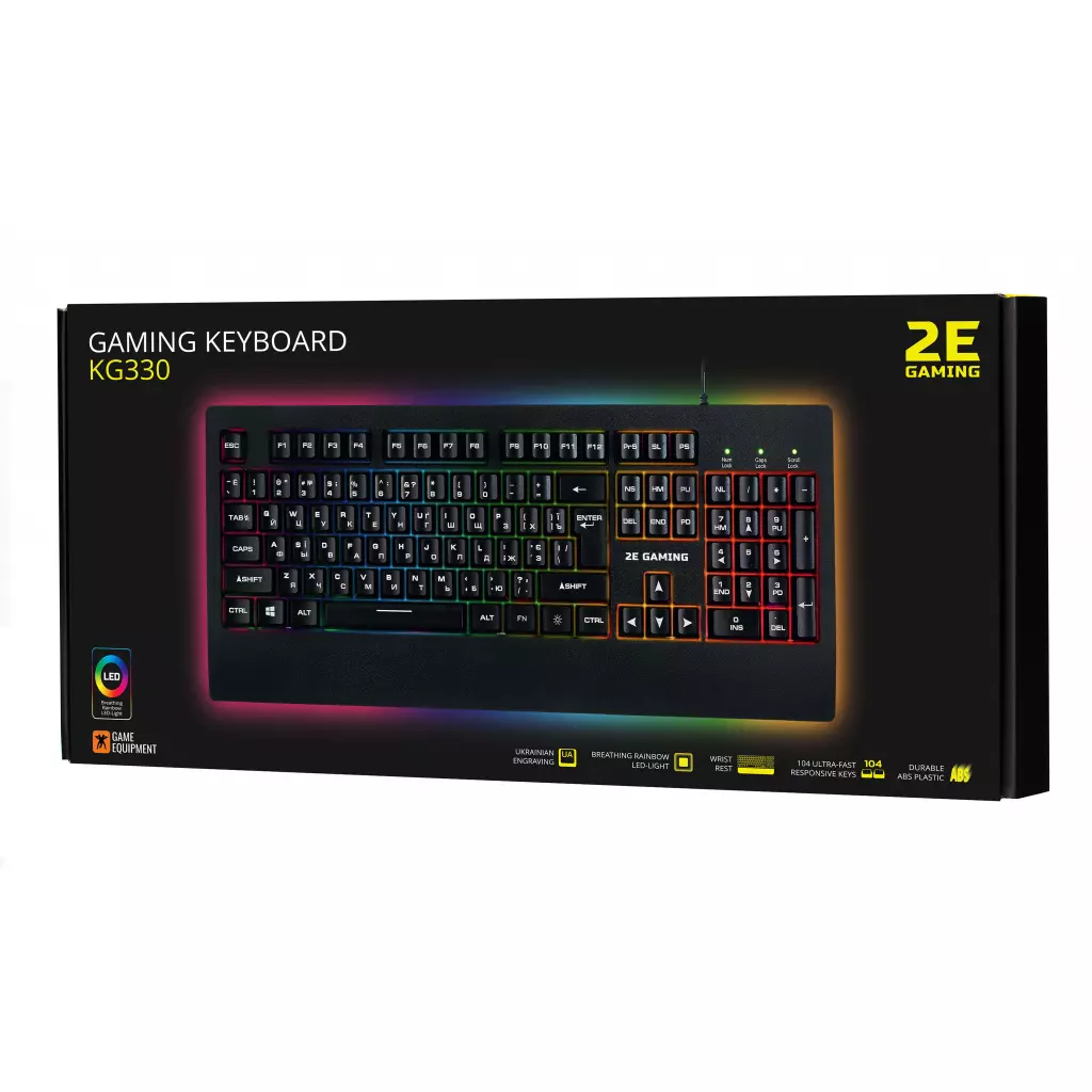 Клавиатура 2E KG330 LED USB Black Ukr (2E-KG330UBK) - 1 Клавиатура 2E KG330 LED USB Black Ukr (2E-KG330UBK) - 1