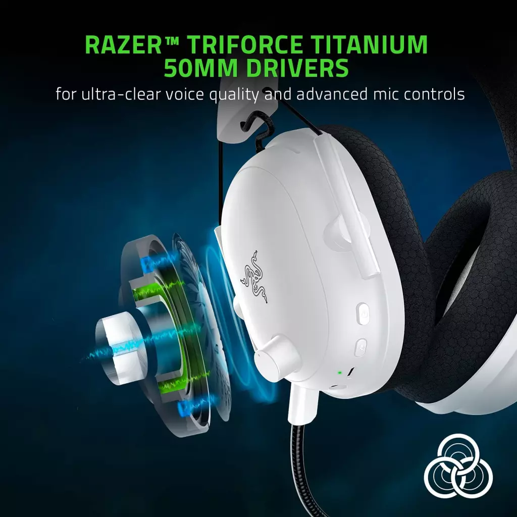 Наушники Razer Blackshark V2 Pro Wireless White (RZ04-03220300-R3M1) - 2 Наушники Razer Blackshark V2 Pro Wireless White (RZ04-03220300-R3M1) - 2