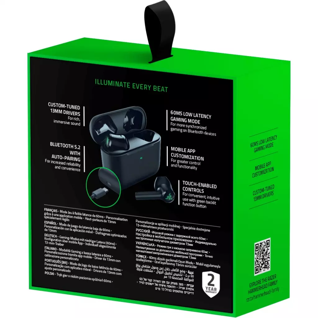 Наушники Razer Hammerhead True Wireless X Black (RZ12-03830100-R3G1) - 9