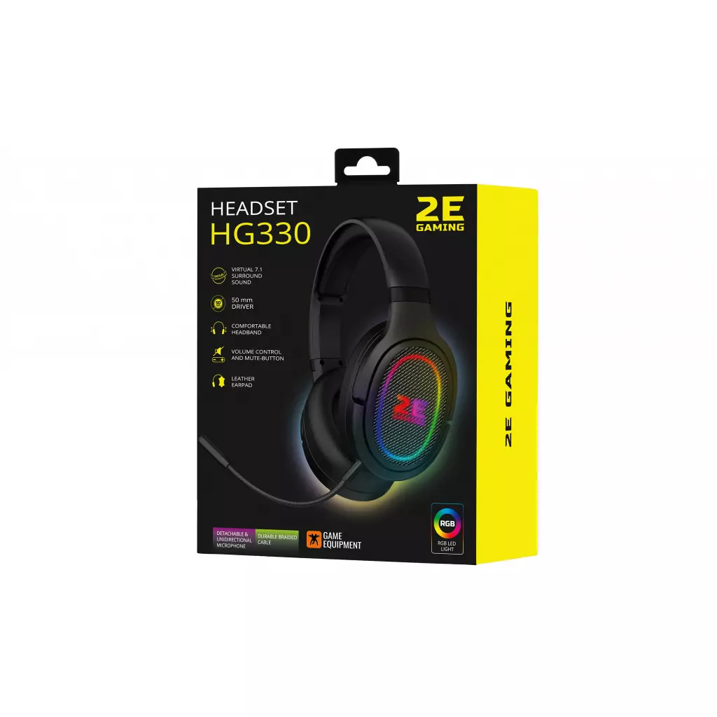 Наушники 2E HG330 RGB USB 7.1 Black (2E-HG330BK-7.1) - 1 Наушники 2E HG330 RGB USB 7.1 Black (2E-HG330BK-7.1) - 1