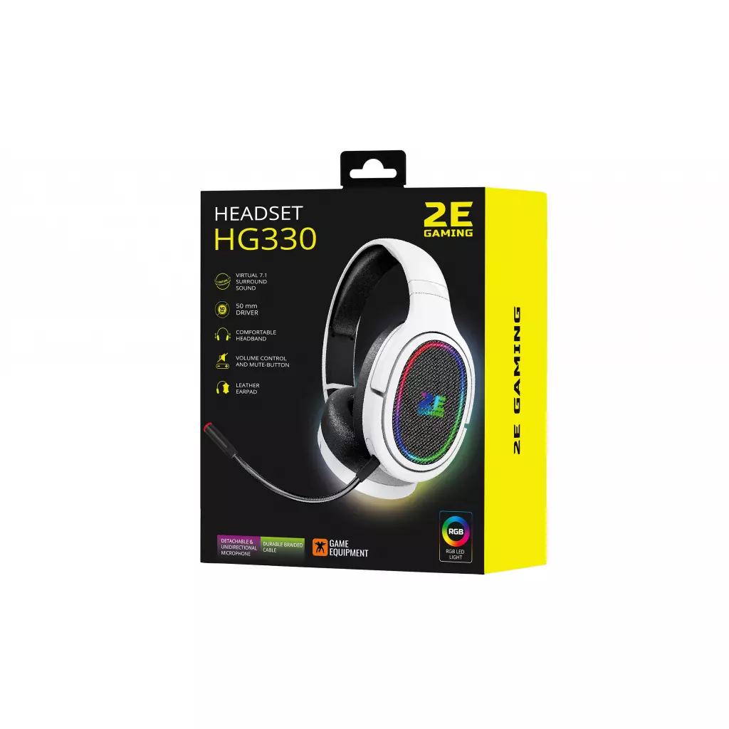 Наушники 2E HG330 RGB USB 7.1 White (2E-HG330WT-7.1) - 1