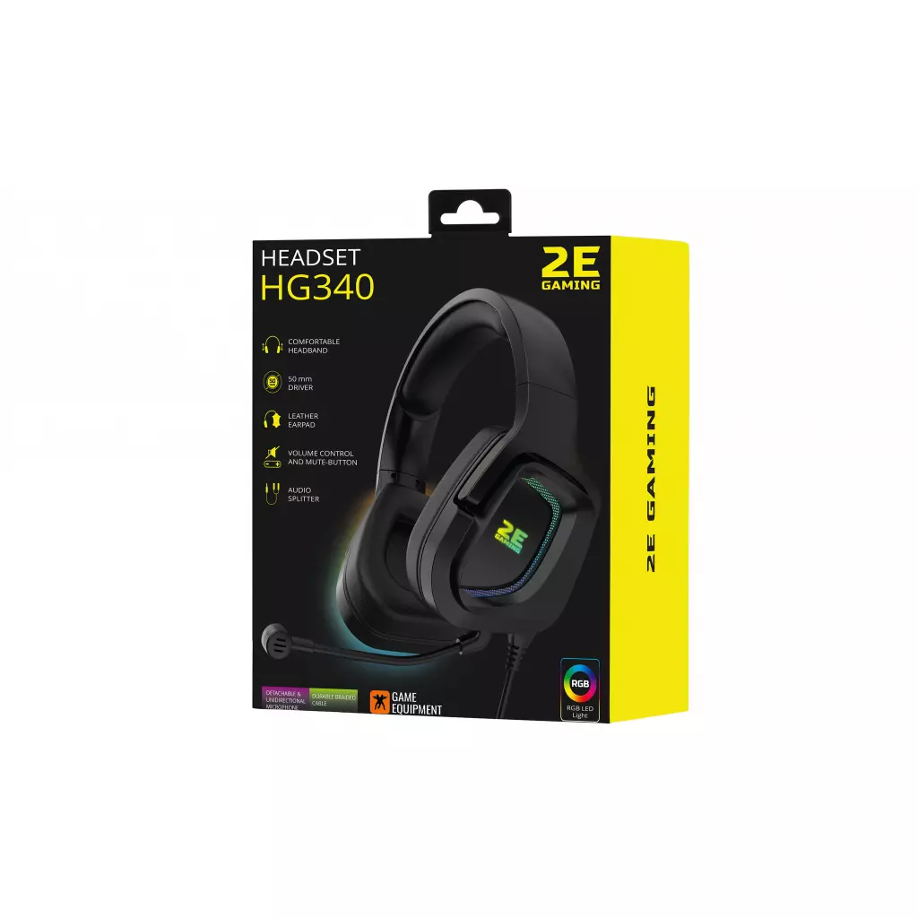 Наушники 2E HG340 RGB 3.5mm Black (2E-HG340BK) - 1 Наушники 2E HG340 RGB 3.5mm Black (2E-HG340BK) - 1