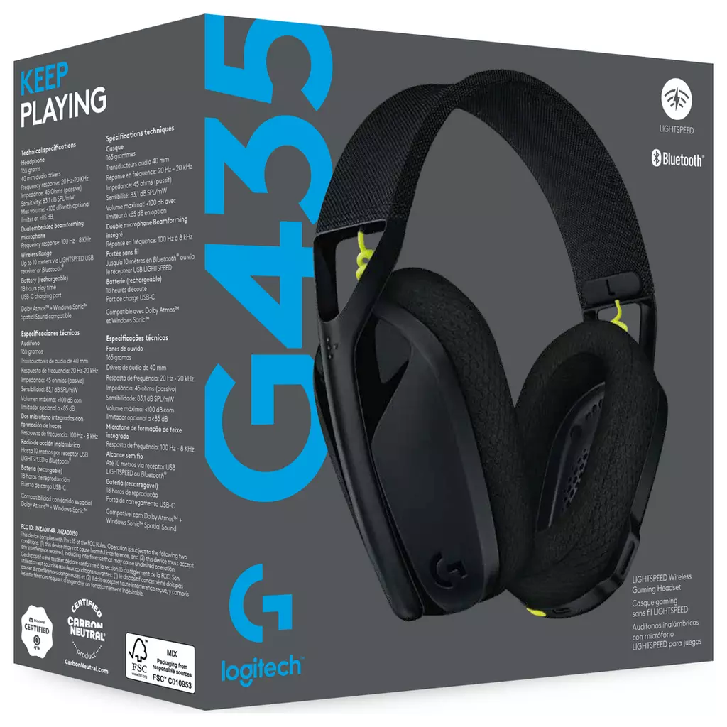 Наушники Logitech G435 Lightspeed Wireless Gaming Headset Black (981-001050) - 7 Наушники Logitech G435 Lightspeed Wireless Gaming Headset Black (981-001050) - 7