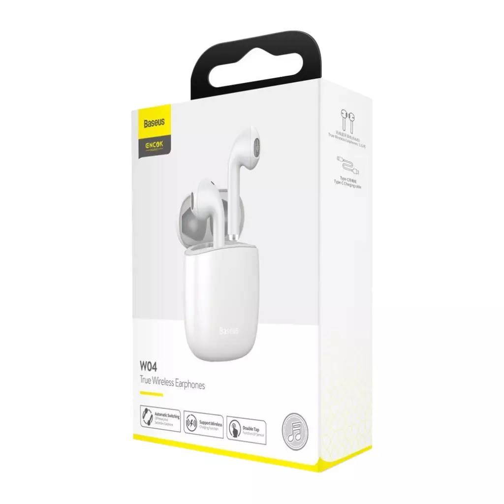 Наушники Baseus Encok TWS W04 White (NGW04-02) - 4 Наушники Baseus Encok TWS W04 White (NGW04-02) - 4