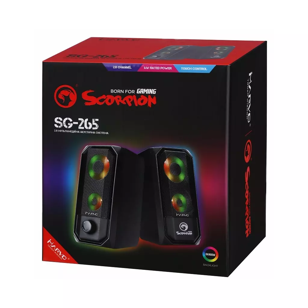 Акустическая система Marvo SG-265 Multi-LED USB Black - 6 Акустическая система Marvo SG-265 Multi-LED USB Black - 6