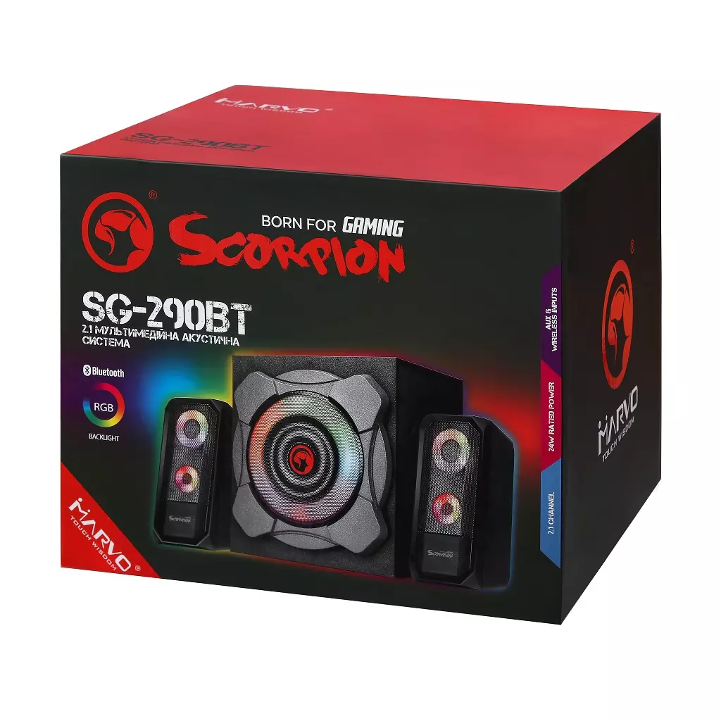 Акустическая система Marvo SG-290 BT RGB lighting Black - 5 Акустическая система Marvo SG-290 BT RGB lighting Black - 5