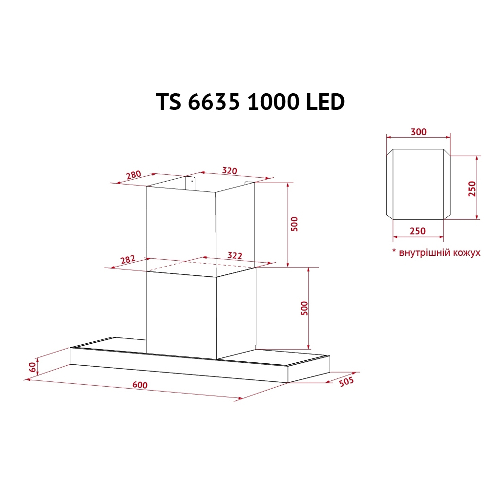 Вытяжка кухонная Perfelli TS 6635 I/BL 1000 LED - 10 Вытяжка кухонная Perfelli TS 6635 I/BL 1000 LED - 10