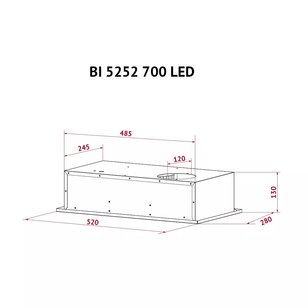 Вытяжка кухонная Perfelli BI 5252 BL 700 LED - 10 Вытяжка кухонная Perfelli BI 5252 BL 700 LED - 10