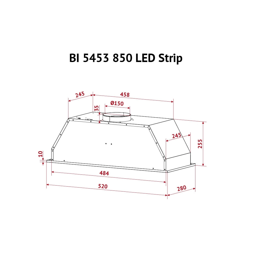 Вытяжка кухонная Perfelli BI 5453 I 850 LED Strip - 3 Вытяжка кухонная Perfelli BI 5453 I 850 LED Strip - 3