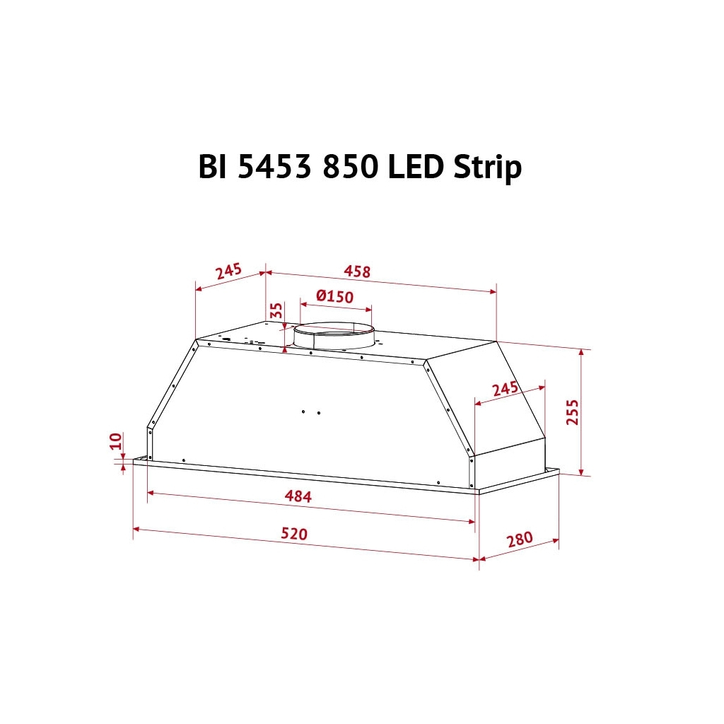 Вытяжка кухонная Perfelli BI 5453 WH 850 LED Strip - 3 Вытяжка кухонная Perfelli BI 5453 WH 850 LED Strip - 3