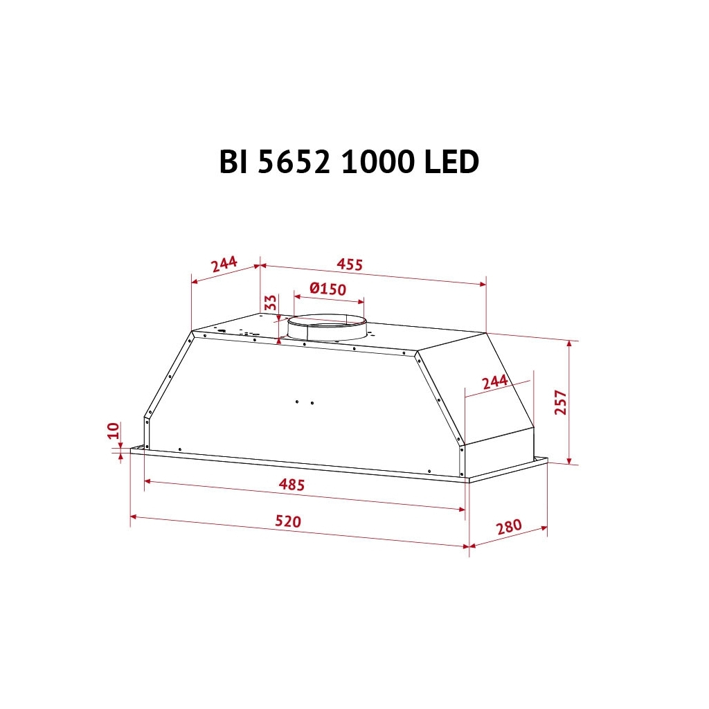Вытяжка кухонная Perfelli BI 5652 WH 1000 LED - 10 Вытяжка кухонная Perfelli BI 5652 WH 1000 LED - 10