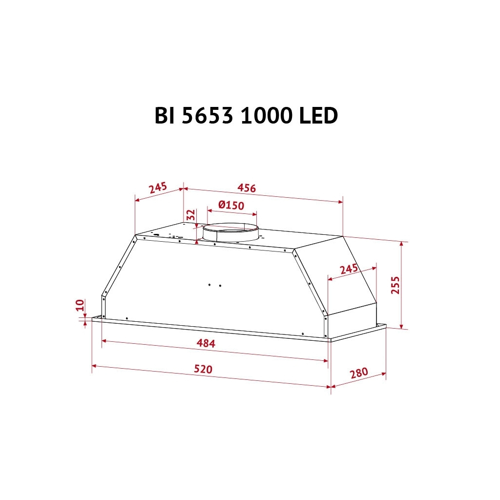 Вытяжка кухонная Perfelli BI 5653 BL 1000 LED - 10 Вытяжка кухонная Perfelli BI 5653 BL 1000 LED - 10