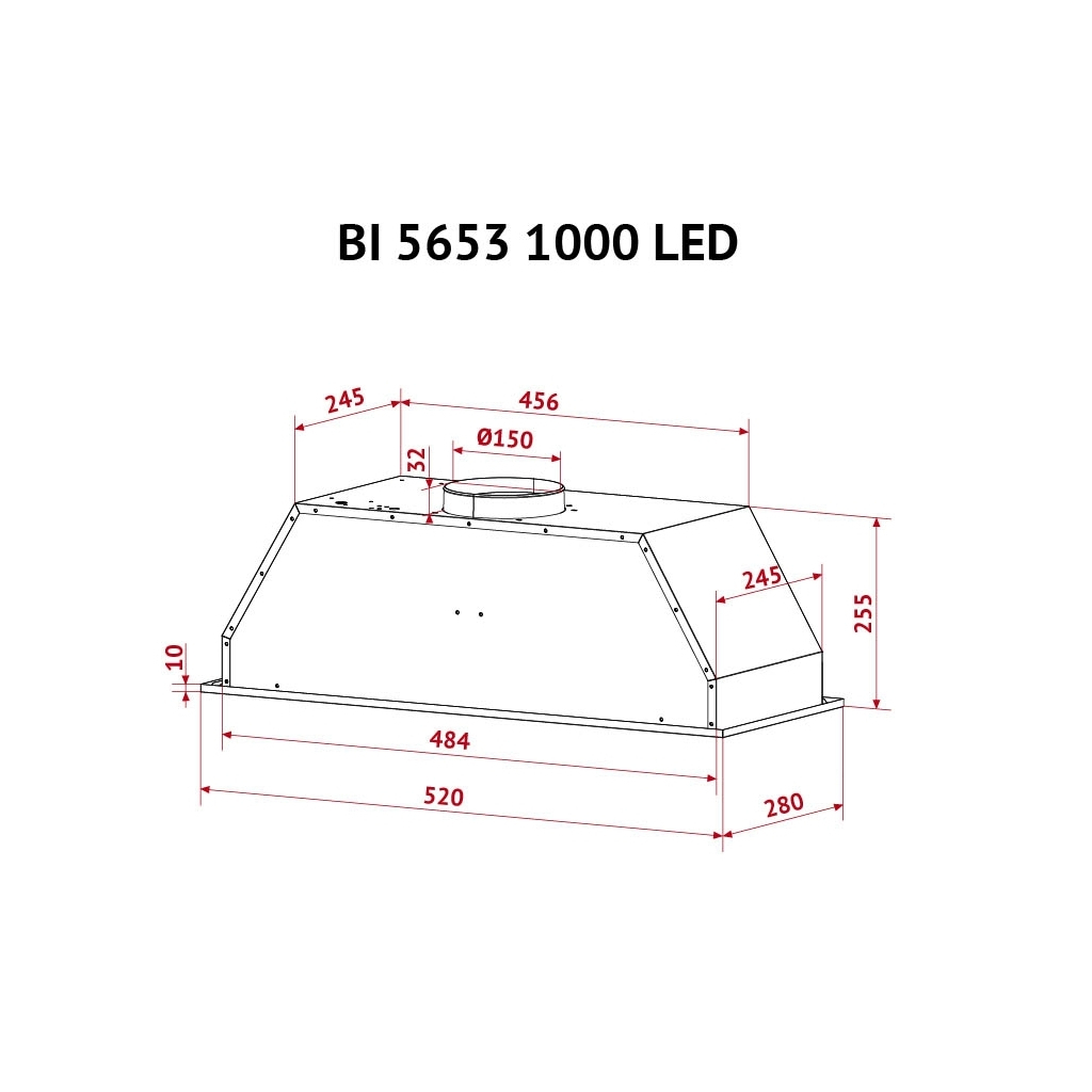 Вытяжка кухонная Perfelli BI 5653 WH 1000 LED - 10 Вытяжка кухонная Perfelli BI 5653 WH 1000 LED - 10