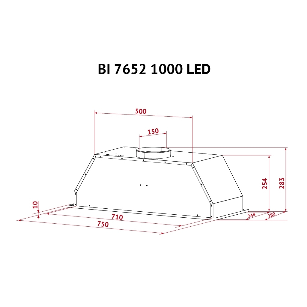 Вытяжка кухонная Perfelli BI 7652 WH 1000 LED - 3 Вытяжка кухонная Perfelli BI 7652 WH 1000 LED - 3