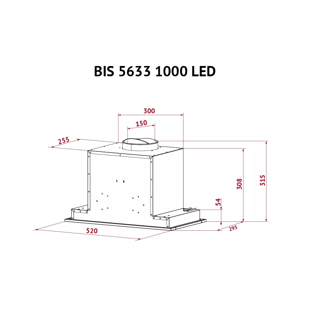 Вытяжка кухонная Perfelli BIS 5633 I 1000 LED - 9 Вытяжка кухонная Perfelli BIS 5633 I 1000 LED - 9