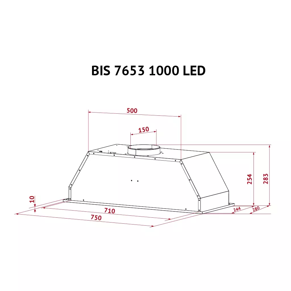 Вытяжка кухонная Perfelli BIS 7653 I 1000 LED - 10 Вытяжка кухонная Perfelli BIS 7653 I 1000 LED - 10
