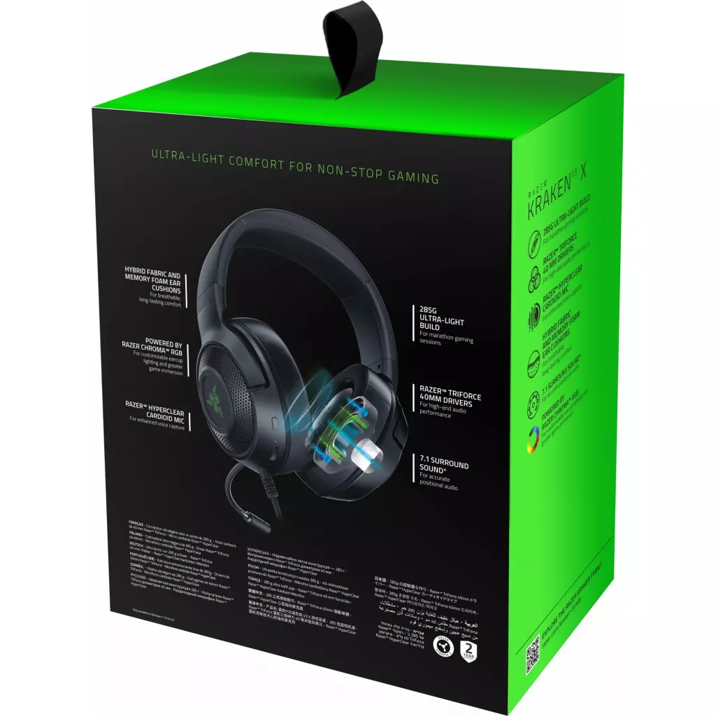 Наушники Razer Kraken V3 X Black (RZ04-03750100-R3M1) - 5