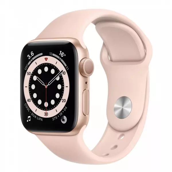 Apple Watch Series 6 40mm (GPS+LTE) Gold Aluminum Case with Pink Sand Sport Band (M06N3/M02P3) - Apple Watch Series 6 40mm (GPS+LTE) Gold Aluminum Case with Pink Sand Sport Band (M06N3/M02P3)