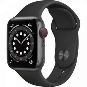 Apple Watch Series 6 44mm (GPS+LTE) Space Gray Aluminum Case with Black Sport Band (M07H3)