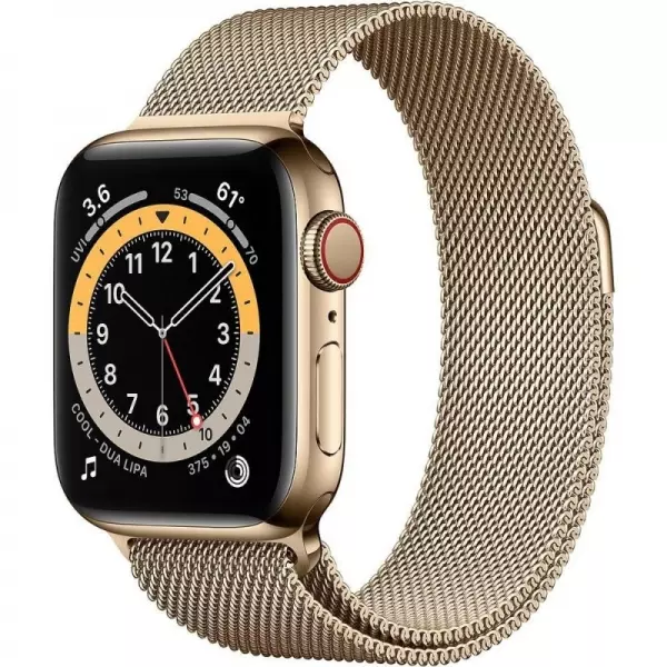 Apple Watch Series 6 44mm (GPS+LTE) Gold Stainless Steel Case with Gold Milanese Loop (M09G3) - Apple Watch Series 6 44mm (GPS+LTE) Gold Stainless Steel Case with Gold Milanese Loop (M09G3)