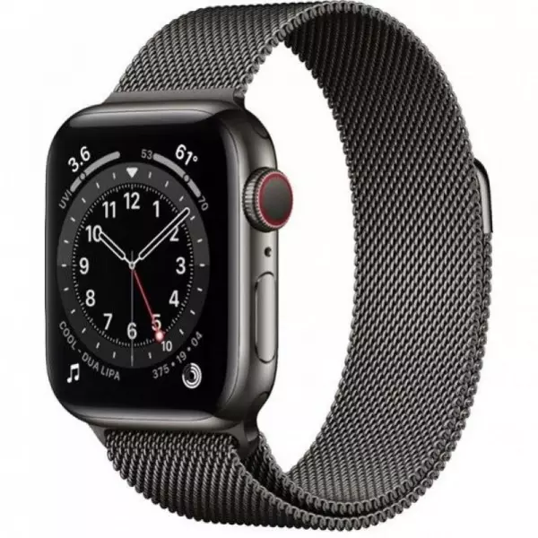 Apple Watch Series 6 40mm (GPS+LTE) Graphite Stainless Steel Case with Graphite Milanese Loop (MG2U3) - Apple Watch Series 6 40mm (GPS+LTE) Graphite Stainless Steel Case with Graphite Milanese Loop (MG2U3)