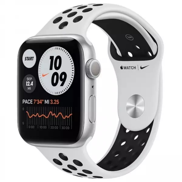 Apple Watch Nike Series 6 44mm (GPS) Silver Aluminum Case with Pure Platinum/Black Nike Sport Band (MG293) - Apple Watch Nike Series 6 44mm (GPS) Silver Aluminum Case with Pure Platinum/Black Nike Sport Band (MG293)