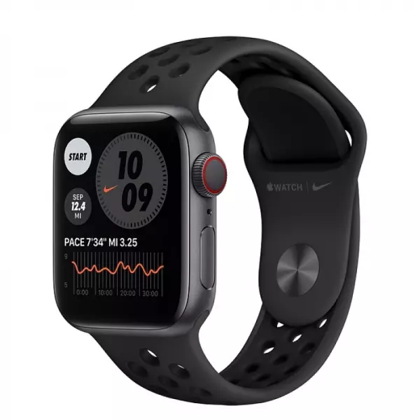 Apple Watch Nike Series 6 40mm (GPS+LTE) Space Gray Aluminum Case with Anthracite/Black Nike Sport Band (M06L3/M07E3) - Apple Watch Nike Series 6 40mm (GPS+LTE) Space Gray Aluminum Case with Anthracite/Black Nike Sport Band (M06L3/M07E3)