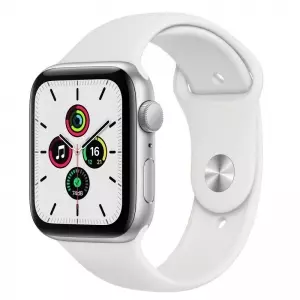 Apple Watch SE 44mm (GPS) Silver Aluminum Case with White Sport Band (MYDQ2)