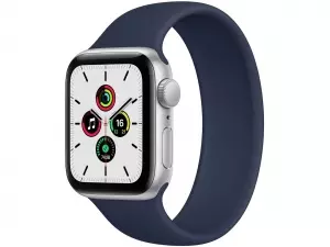 Apple Watch SE 40mm (GPS) Silver Aluminum Case with Deep Navy Solo Loop (MYDX2)