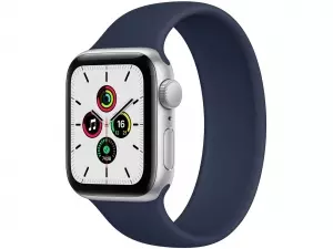 Apple Watch SE 40mm (GPS+LTE) Silver Aluminum Case with Deep Navy Sport Band (MYE92/MYEG2)