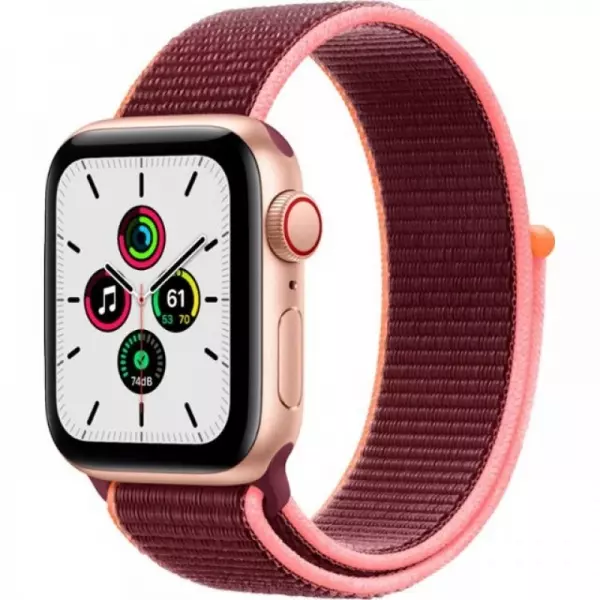 Apple Watch SE 40mm (GPS+LTE) Gold Aluminum Case with Plum Sport Loop (MYEC2/MYEJ2) - Apple Watch SE 40mm (GPS+LTE) Gold Aluminum Case with Plum Sport Loop (MYEC2/MYEJ2)