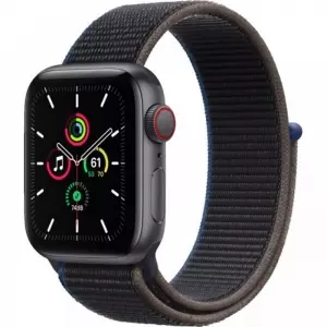 Apple Watch SE 40mm (GPS+LTE) Space Gray Aluminum Case with Charcoal Sport Loop (MYEE2)