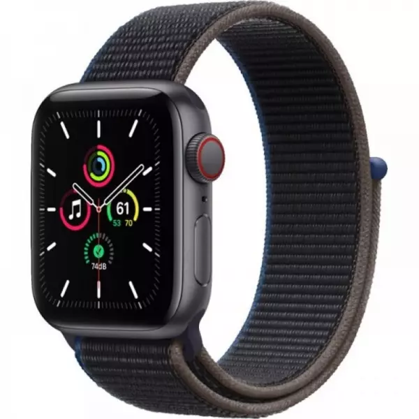 Apple Watch SE 44mm (GPS+LTE) Space Gray Aluminum Case with Charcoal Sport Loop (MYEU2/MYF12) - Apple Watch SE 44mm (GPS+LTE) Space Gray Aluminum Case with Charcoal Sport Loop (MYEU2/MYF12)