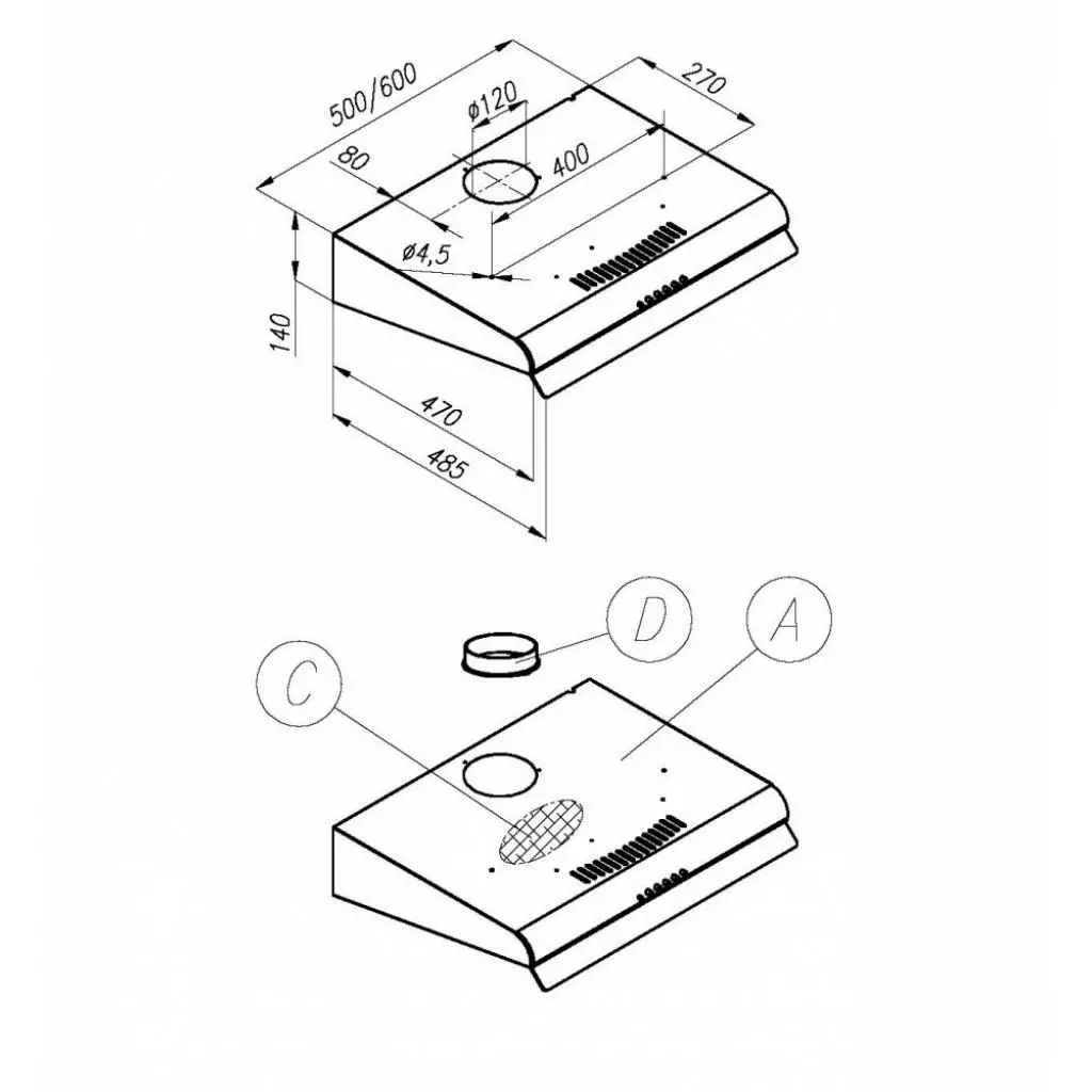 Вытяжка кухонная Perfelli PL 621 W - 5 Вытяжка кухонная Perfelli PL 621 W - 5