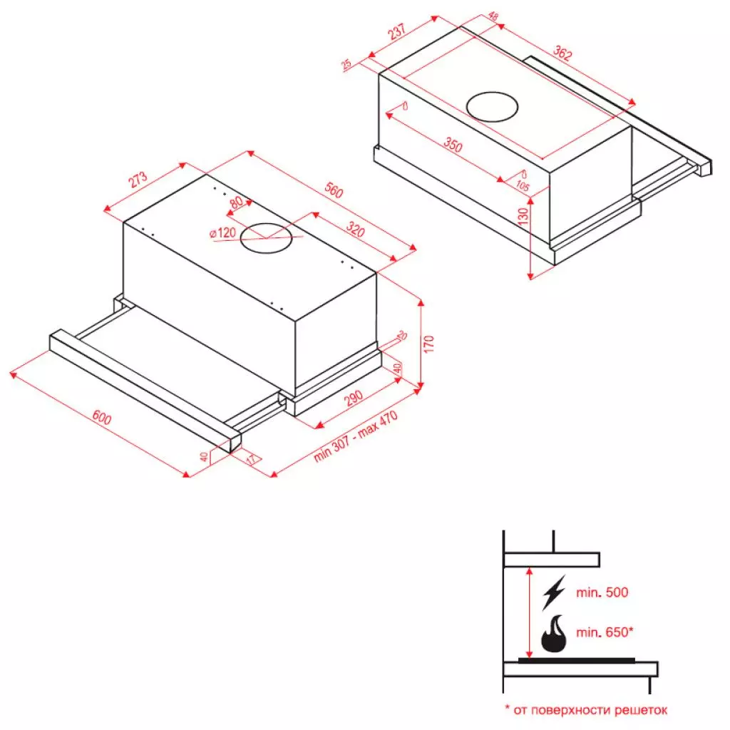 Вытяжка кухонная Perfelli TL 6010 BL - 4 Вытяжка кухонная Perfelli TL 6010 BL - 4