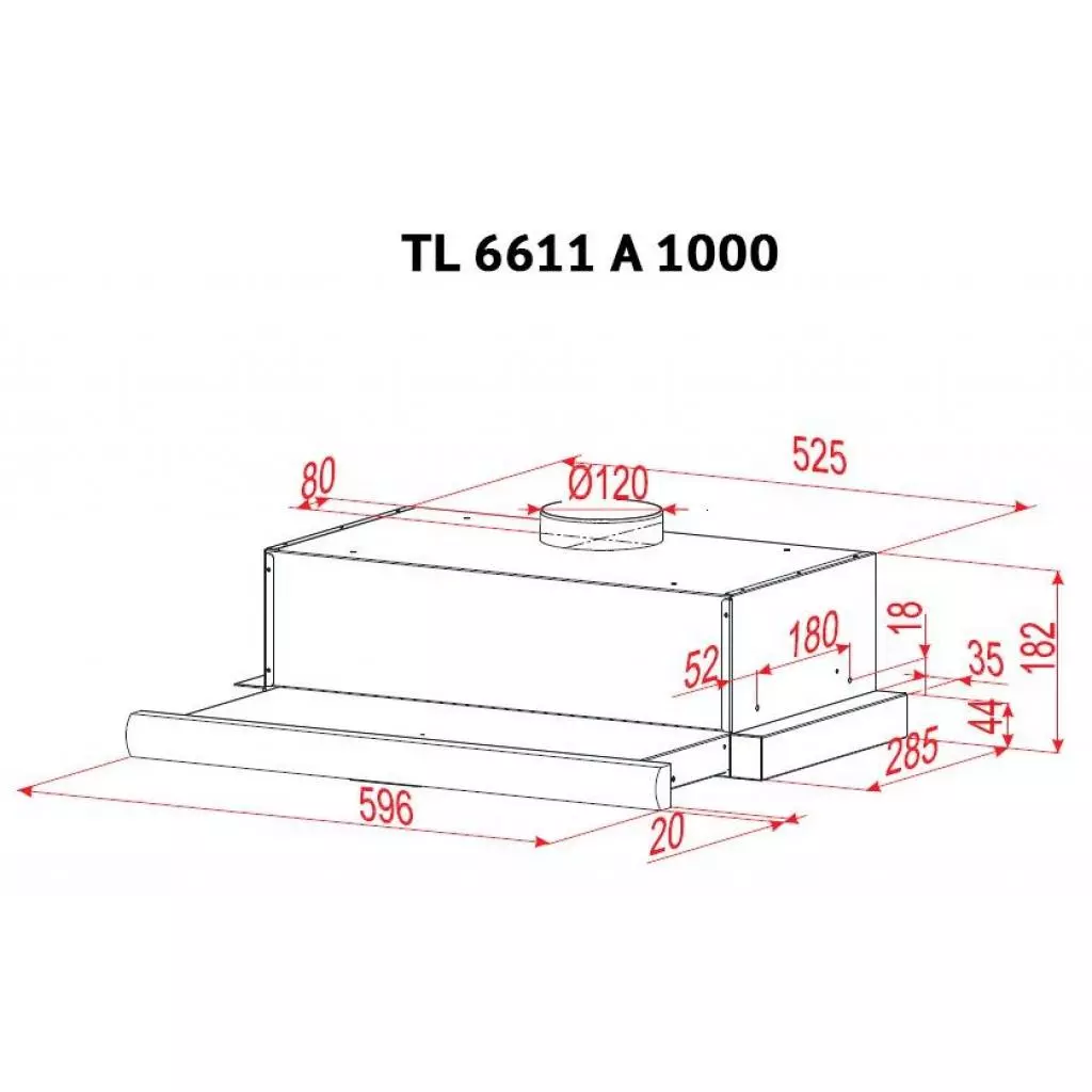 Вытяжка кухонная Perfelli TL 6611 A 1000 W - 7 Вытяжка кухонная Perfelli TL 6611 A 1000 W - 7