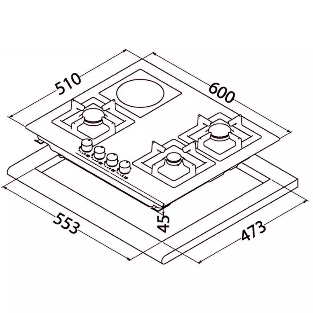 Варочная поверхность Perfelli HKM 6330 INOX SLIM LINE - 9 Варочная поверхность Perfelli HKM 6330 INOX SLIM LINE - 9
