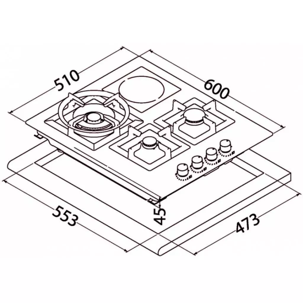Варочная поверхность Perfelli HKM 6341 INOX SLIM LINE - 3 Варочная поверхность Perfelli HKM 6341 INOX SLIM LINE - 3