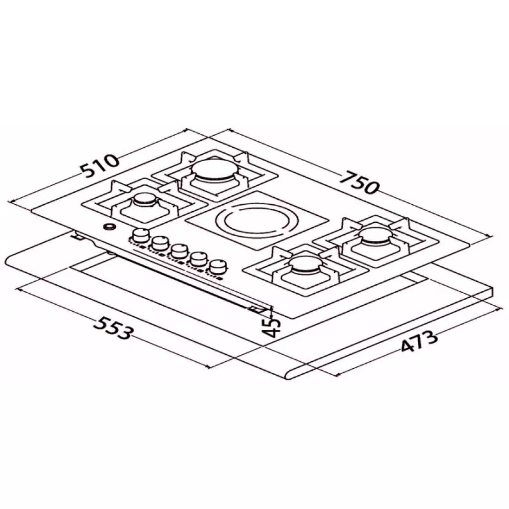 Варочная поверхность Perfelli HKM 7430 INOX SLIM LINE - 8 Варочная поверхность Perfelli HKM 7430 INOX SLIM LINE - 8