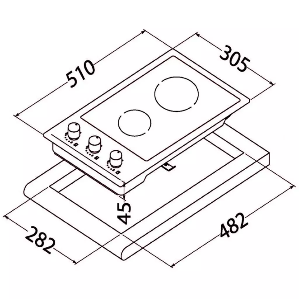Варочная поверхность Perfelli HVC 3220 INOX SLIM LINE - 5 Варочная поверхность Perfelli HVC 3220 INOX SLIM LINE - 5