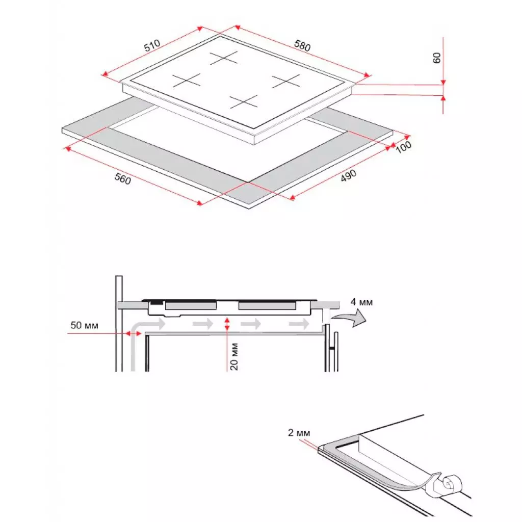 Варочная поверхность Perfelli HGG 313 BL - 6