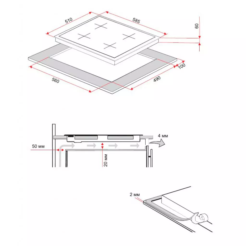 Варочная поверхность Perfelli HKM 620 BL - 8