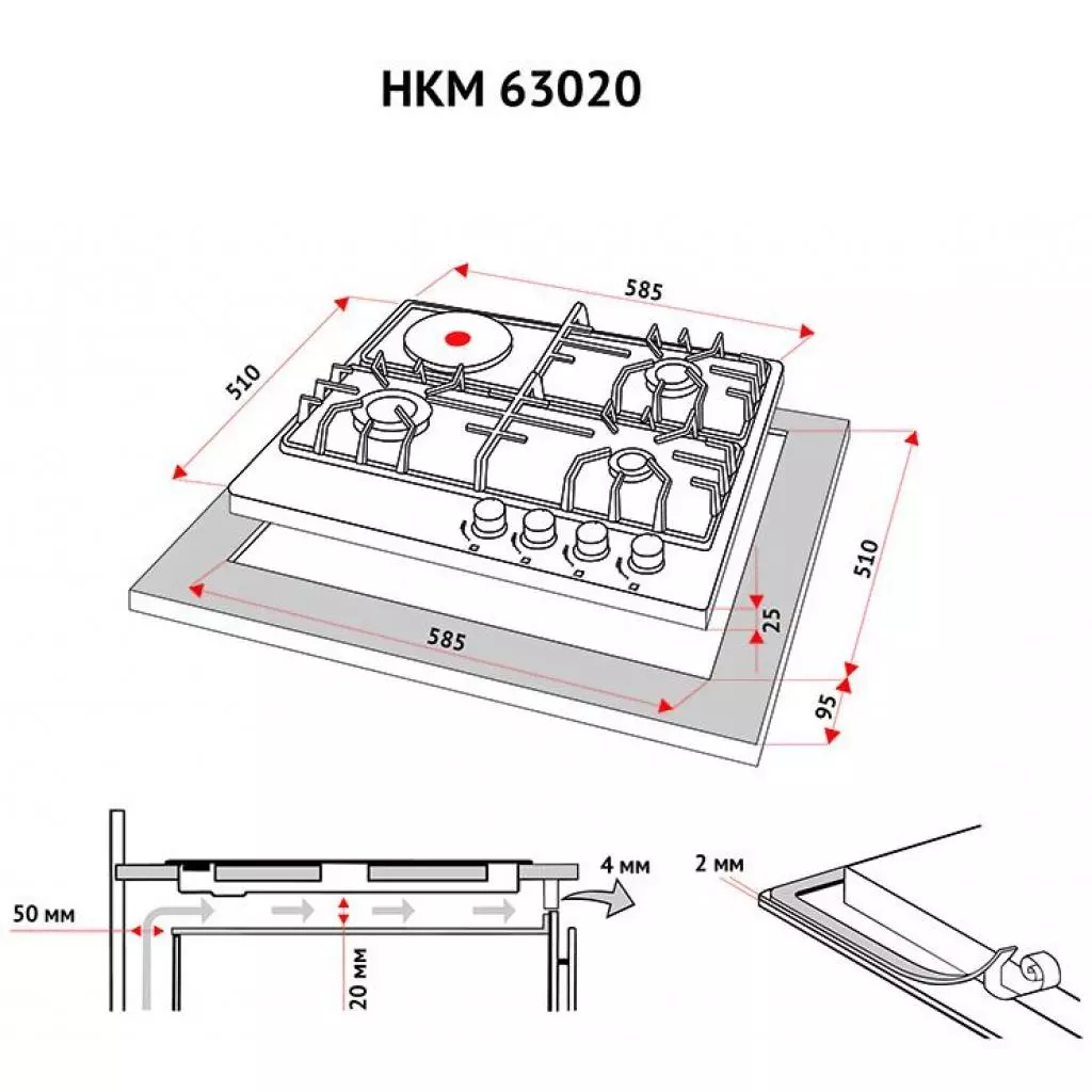 Варочная поверхность Perfelli HKM 63020 I - 6 Варочная поверхность Perfelli HKM 63020 I - 6