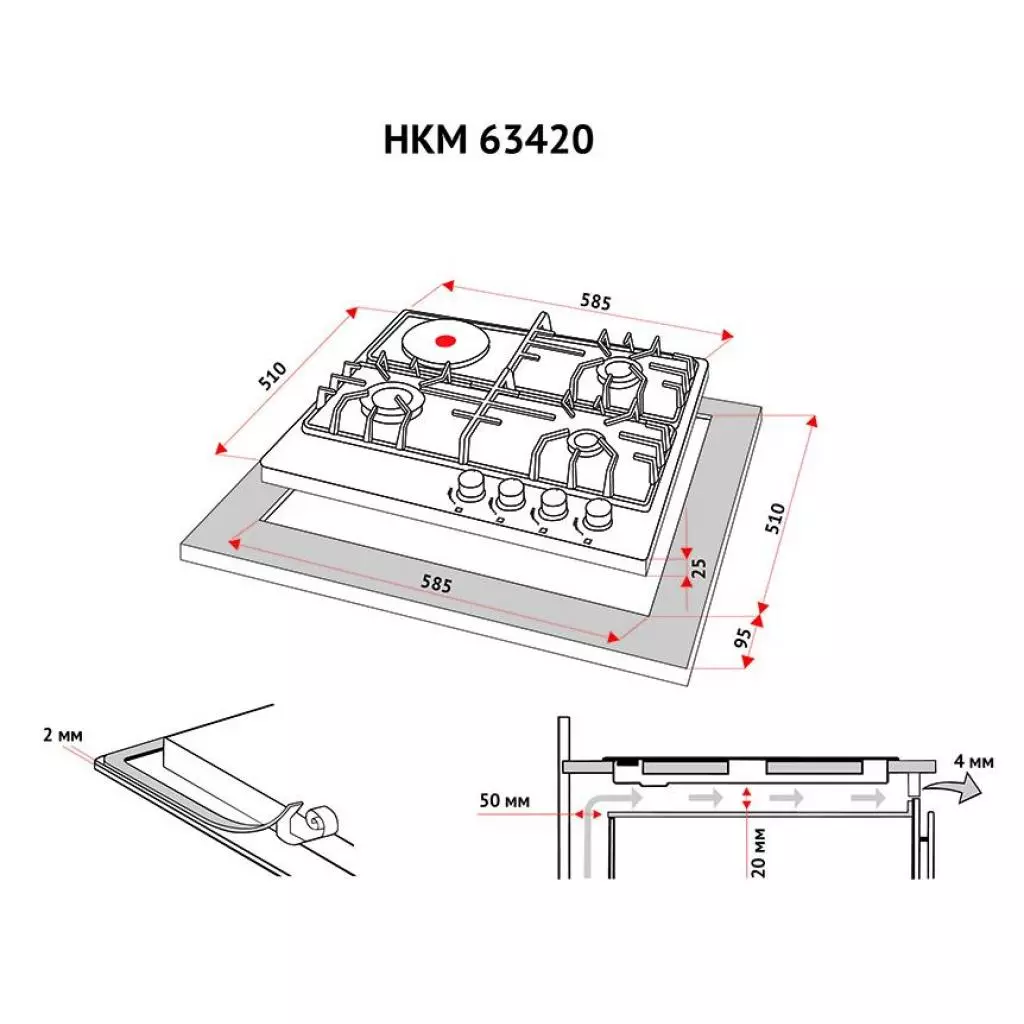 Варочная поверхность Perfelli HKM 63420 BL - 5 Варочная поверхность Perfelli HKM 63420 BL - 5
