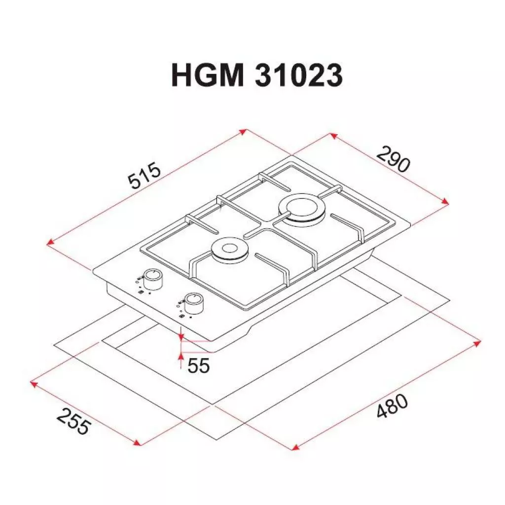Варочная поверхность Perfelli HGM 31023 I - 5 Варочная поверхность Perfelli HGM 31023 I - 5