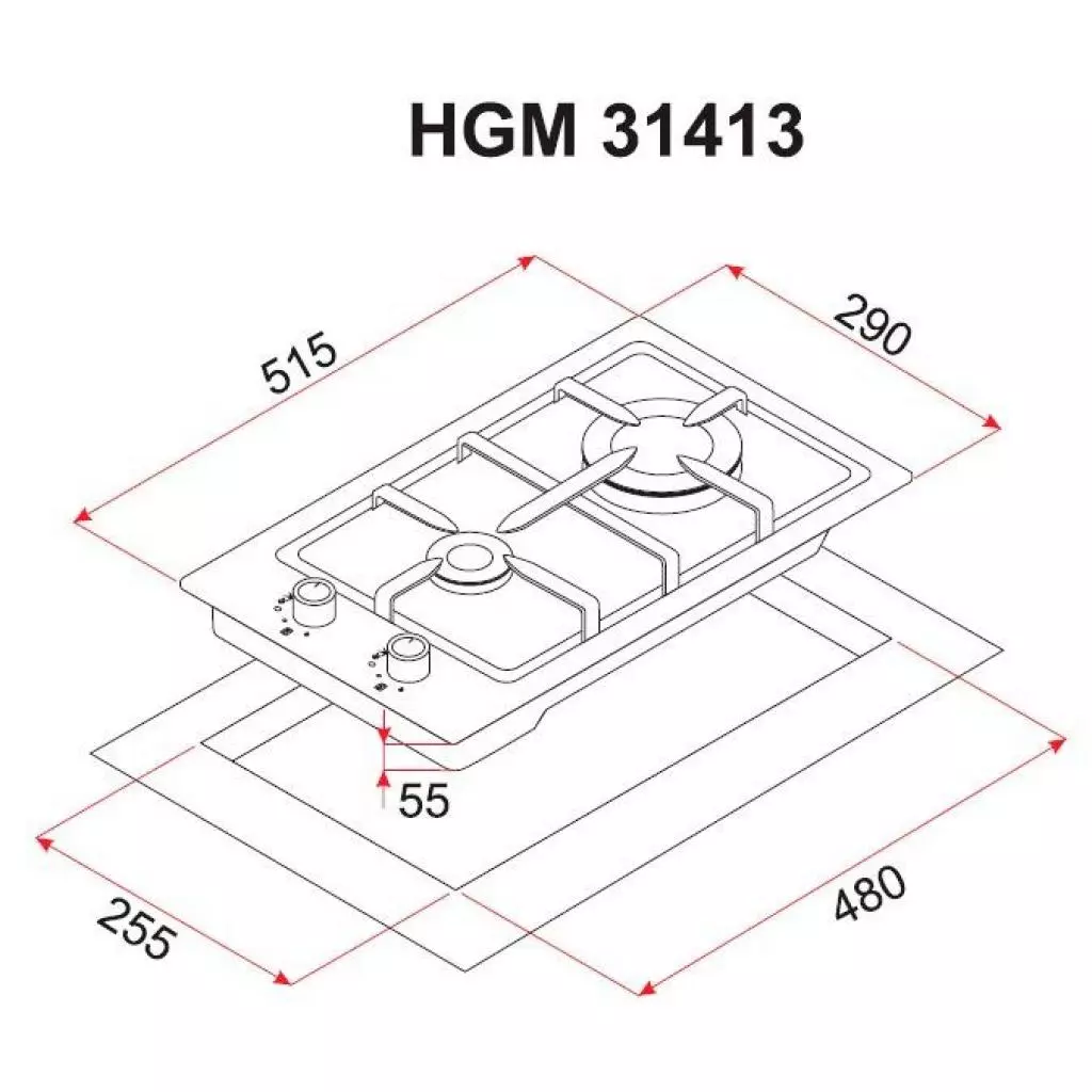 Варочная поверхность Perfelli HGM 31413 I - 6 Варочная поверхность Perfelli HGM 31413 I - 6